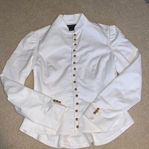 RALPH LAUREN FITTED BLAZER WITH GOLD BUTTON DETAIL